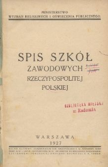 Spis szkół zawodowych Rzeczypospolitej Polskiej