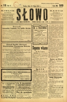 Słowo, 1923, R. 2, nr 118