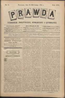 Prawda : tygodnik polityczny, społeczny i literacki, 1894, R. 14, nr 8