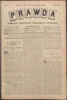 Prawda : tygodnik polityczny, społeczny i literacki, 1894, R. 14, nr 9