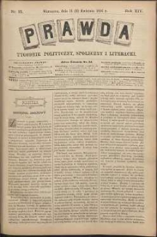 Prawda : tygodnik polityczny, społeczny i literacki, 1894, R. 14, nr 15