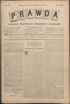 Prawda : tygodnik polityczny, społeczny i literacki, 1894, R. 14, nr 17