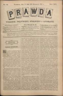 Prawda : tygodnik polityczny, społeczny i literacki, 1894, R. 14, nr 19