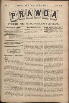 Prawda : tygodnik polityczny, społeczny i literacki, 1894, R. 14, nr 23