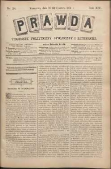 Prawda : tygodnik polityczny, społeczny i literacki, 1894, R. 14, nr 24