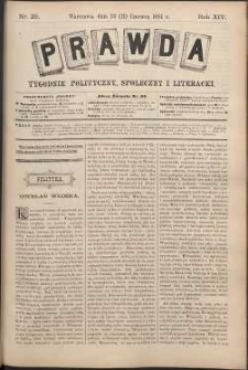 Prawda : tygodnik polityczny, społeczny i literacki, 1894, R. 14, nr 25