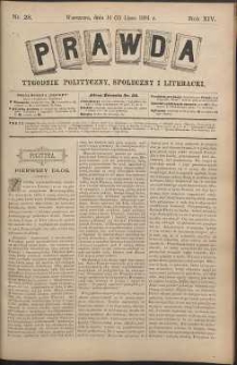 Prawda : tygodnik polityczny, społeczny i literacki, 1894, R. 14, nr 28