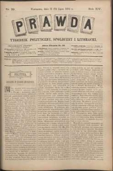 Prawda : tygodnik polityczny, społeczny i literacki, 1894, R. 14, nr 29