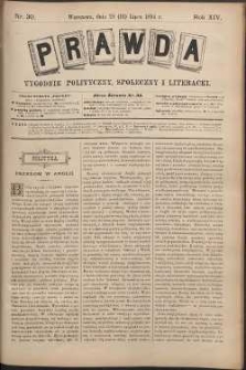 Prawda : tygodnik polityczny, społeczny i literacki, 1894, R. 14, nr 30