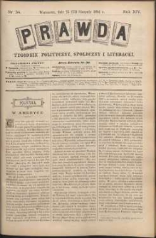 Prawda : tygodnik polityczny, społeczny i literacki, 1894, R. 14, nr 34