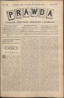Prawda : tygodnik polityczny, społeczny i literacki, 1894, R. 14, nr 35