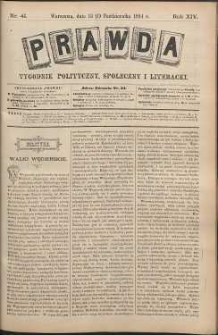 Prawda : tygodnik polityczny, społeczny i literacki, 1894, R. 14, nr 41