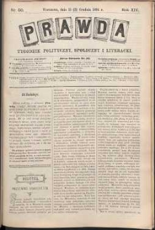 Prawda : tygodnik polityczny, społeczny i literacki, 1894, R. 14, nr 50
