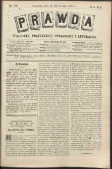 Prawda : tygodnik polityczny, społeczny i literacki, 1894, R. 14, nr 52