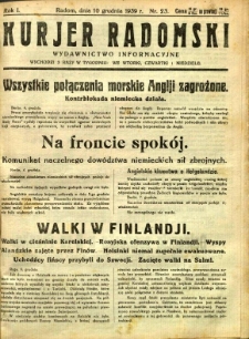 Kurier Radomski, 1939, R. 1, nr 23