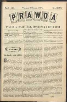Prawda : tygodnik polityczny, społeczny i literacki, 1907, R. 27, nr 4