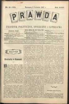 Prawda : tygodnik polityczny, społeczny i literacki, 1907, R. 27, nr 14