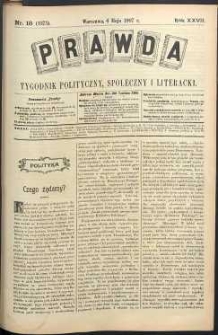 Prawda : tygodnik polityczny, społeczny i literacki, 1907, R. 27, nr 18