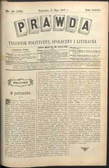 Prawda : tygodnik polityczny, społeczny i literacki, 1907, R. 27, nr 19