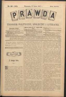 Prawda : tygodnik polityczny, społeczny i literacki, 1907, R. 27, nr 28