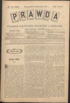 Prawda : tygodnik polityczny, społeczny i literacki, 1907, R. 27, nr 41