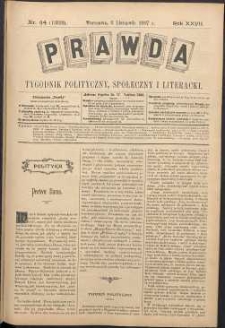Prawda : tygodnik polityczny, społeczny i literacki, 1907, R. 27, nr 44