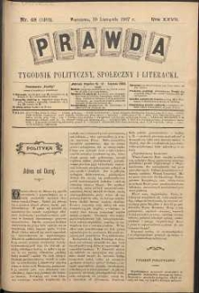 Prawda : tygodnik polityczny, społeczny i literacki, 1907, R. 27, nr 48