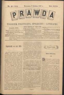 Prawda : tygodnik polityczny, społeczny i literacki, 1907, R. 27, nr 49