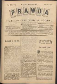 Prawda : tygodnik polityczny, społeczny i literacki, 1907, R. 27, nr 50
