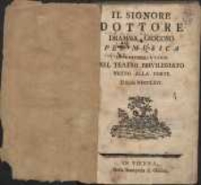 Il signore dottore : drama giacoso per musica