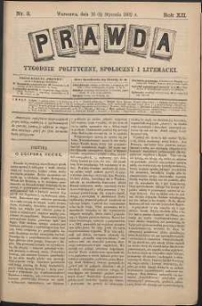 Prawda : tygodnik polityczny, społeczny i literacki, 1892, R. 12, nr 3