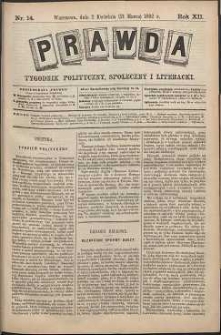 Prawda : tygodnik polityczny, społeczny i literacki, 1892, R. 12, nr 14