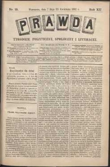Prawda : tygodnik polityczny, społeczny i literacki, 1892, R. 12, nr 19