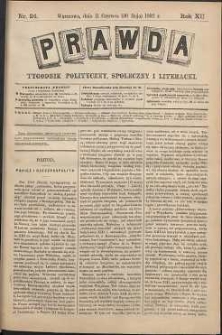 Prawda : tygodnik polityczny, społeczny i literacki, 1892, R. 12, nr 24