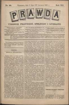 Prawda : tygodnik polityczny, społeczny i literacki, 1892, R. 12, nr 28