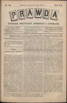 Prawda : tygodnik polityczny, społeczny i literacki, 1892, R. 12, nr 29
