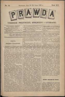 Prawda : tygodnik polityczny, społeczny i literacki, 1892, R. 12, nr 31