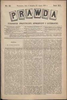 Prawda : tygodnik polityczny, społeczny i literacki, 1892, R. 12, nr 32