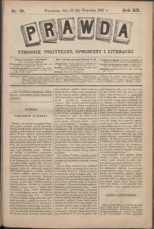 Prawda : tygodnik polityczny, społeczny i literacki, 1892, R. 12, nr 39