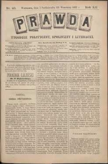 Prawda : tygodnik polityczny, społeczny i literacki, 1892, R. 12, nr 40