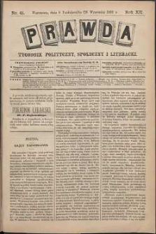 Prawda : tygodnik polityczny, społeczny i literacki, 1892, R. 12, nr 41