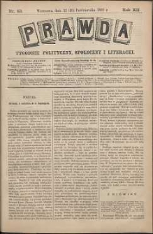 Prawda : tygodnik polityczny, społeczny i literacki, 1892, R. 12, nr 43
