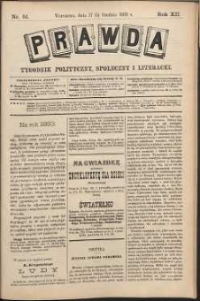 Prawda : tygodnik polityczny, społeczny i literacki, 1892, R. 12, nr 51