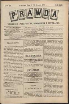 Prawda : tygodnik polityczny, społeczny i literacki, 1892, R. 12, nr 52