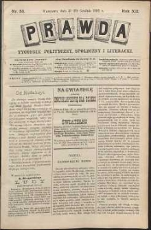 Prawda : tygodnik polityczny, społeczny i literacki, 1892, R. 12, nr 53