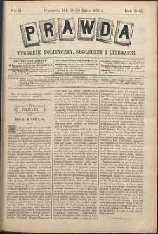 Prawda : tygodnik polityczny, społeczny i literacki, 1893, R. 13, nr 11