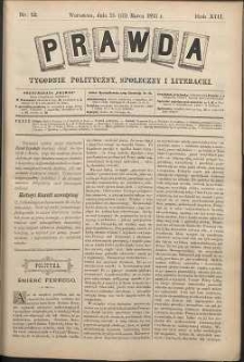 Prawda : tygodnik polityczny, społeczny i literacki, 1893, R. 13, nr 12