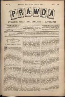 Prawda : tygodnik polityczny, społeczny i literacki, 1893, R. 13, nr 16