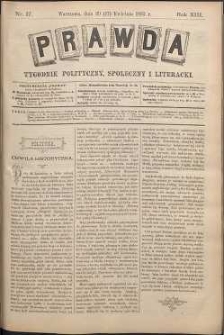 Prawda : tygodnik polityczny, społeczny i literacki, 1893, R. 13, nr 17