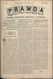 Prawda : tygodnik polityczny, społeczny i literacki, 1893, R. 13, nr 20